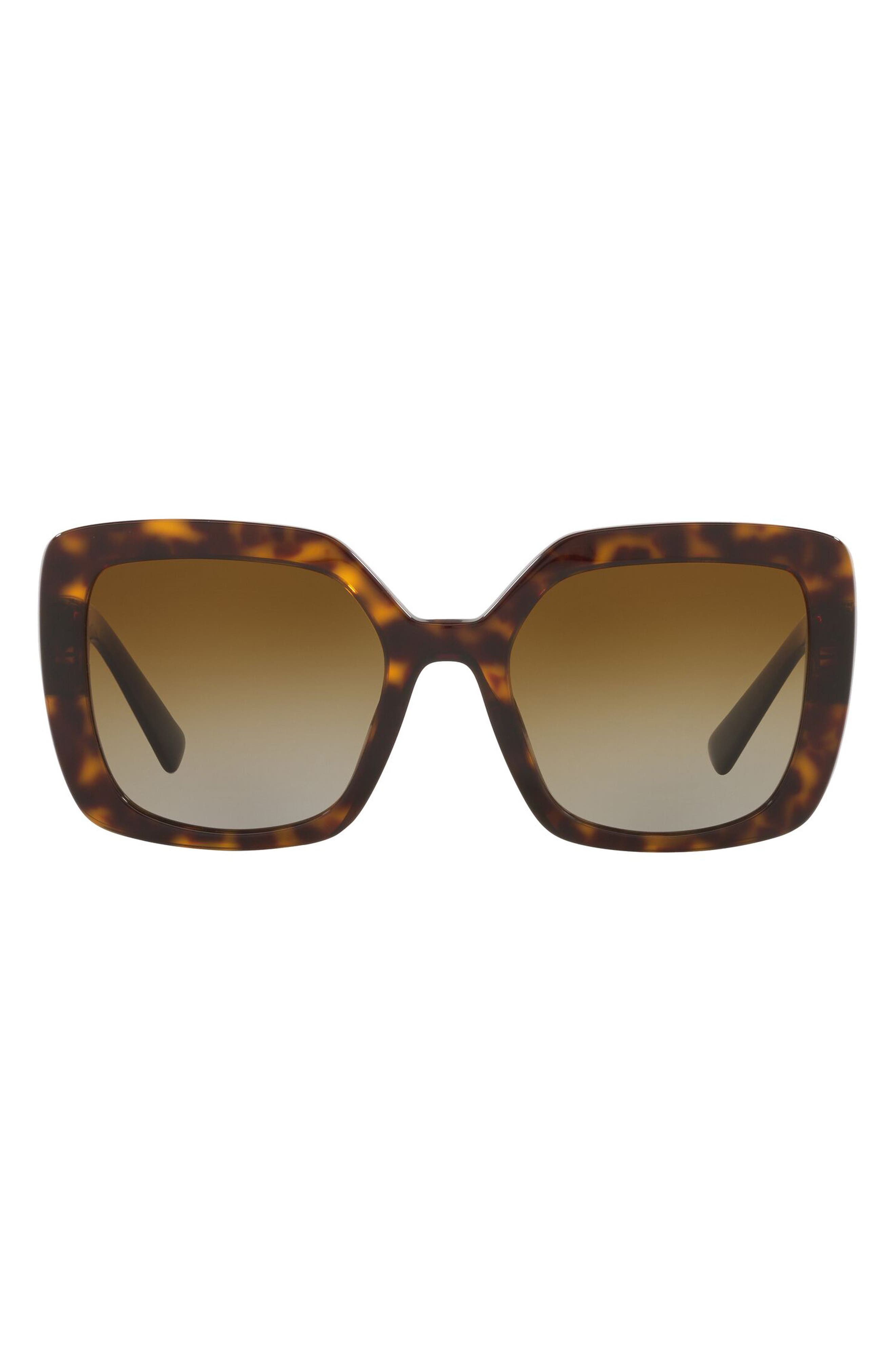 Valentino Dark Havana 53mm Square Sunglasses in Havana/Grad Brown Polarized at Nordstrom