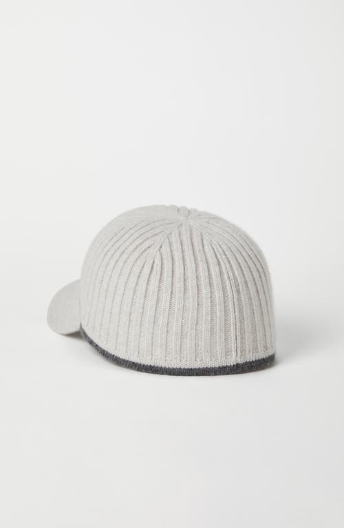 Shop Brunello Cucinelli Baseball Cap With Monili In Pearl Grey