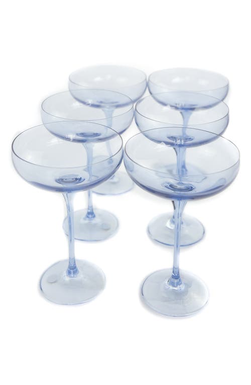 Estelle Colored Glass Set of 6 Stem Coupes in Blue at Nordstrom
