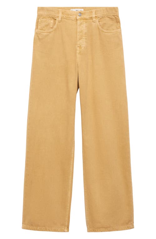 Mango Wide Leg Jeans In Medium Brown