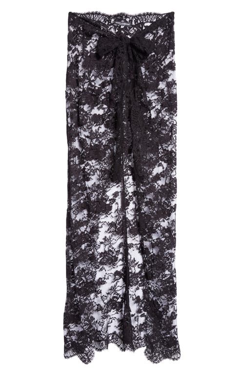 Dolce & Gabbana Chantilly Lace Long Skirt In Nero