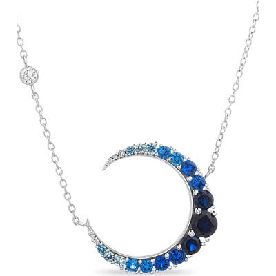 Lesa Michele Multicolor Tilted Crescent Pendant Necklace