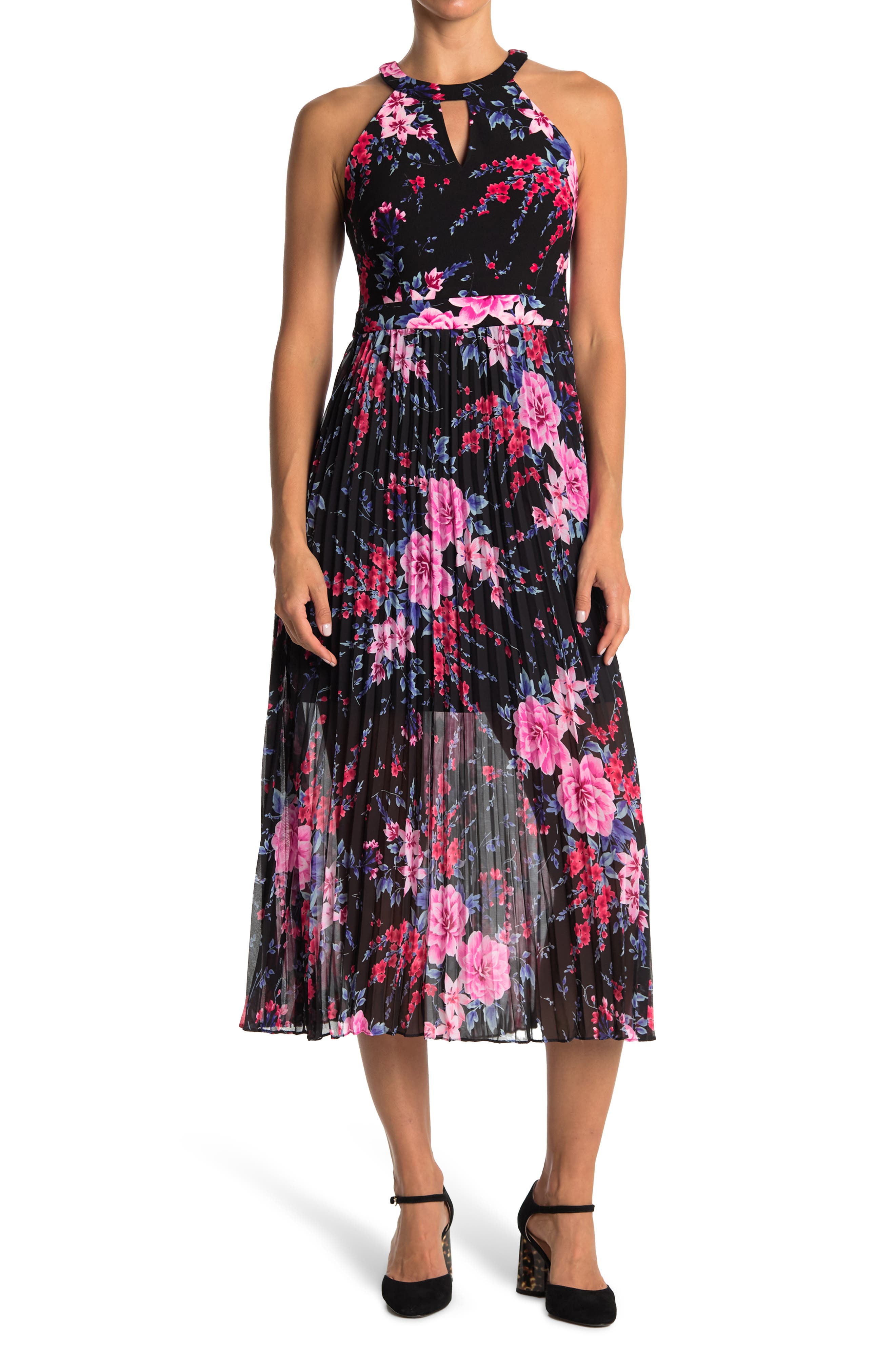 guess floral print midi dress