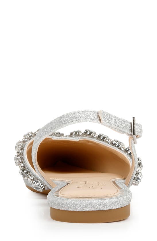 Jewel Badgley Mischka Camden Pointed Toe Slingback Flat In Silver