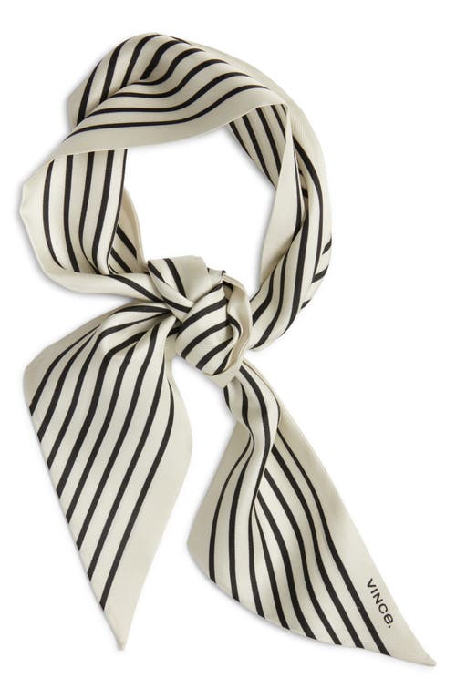 Vince Stripe Silk Ribbon Scarf In Bell/desert Wind