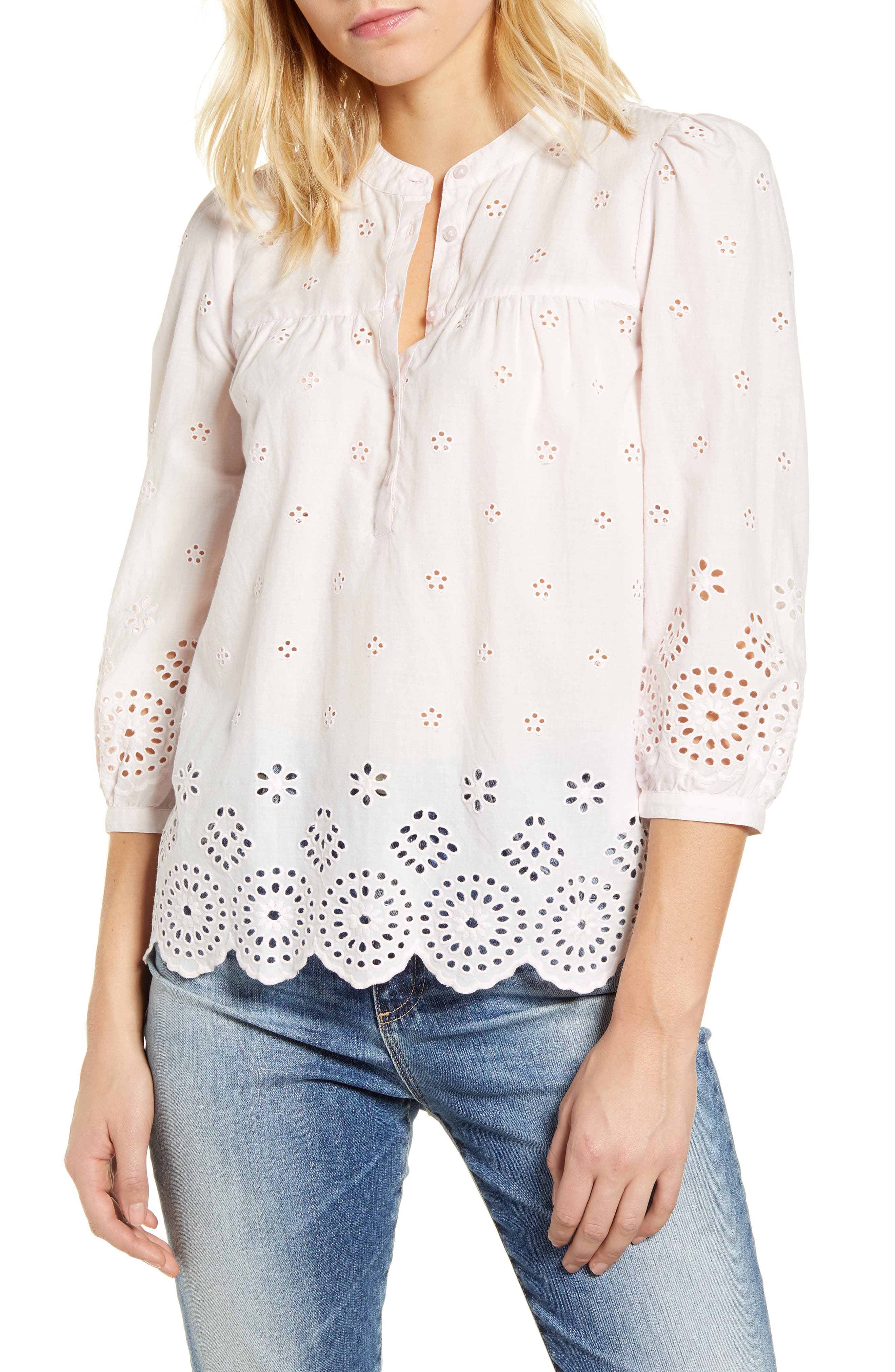 lucky brand white eyelet top