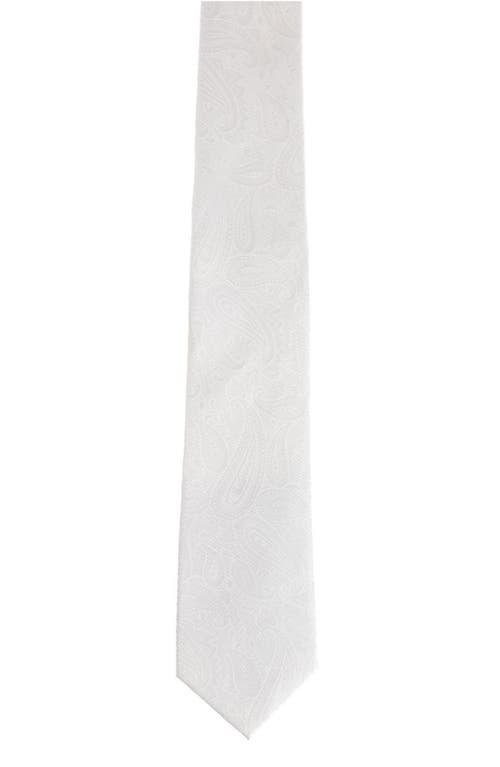 Shop Trafalgar Banbury Paisley Silk X-long Tie In White