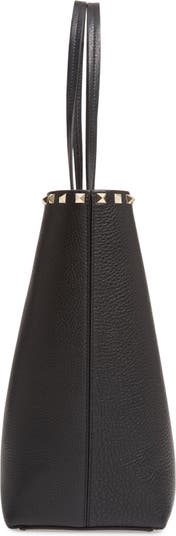 Rockstud leather tote Valentino Garavani Black in Leather - 32450167