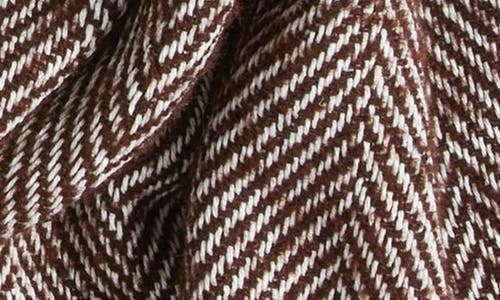 Clifton Wilson Herringbone Wool Scarf In Brown