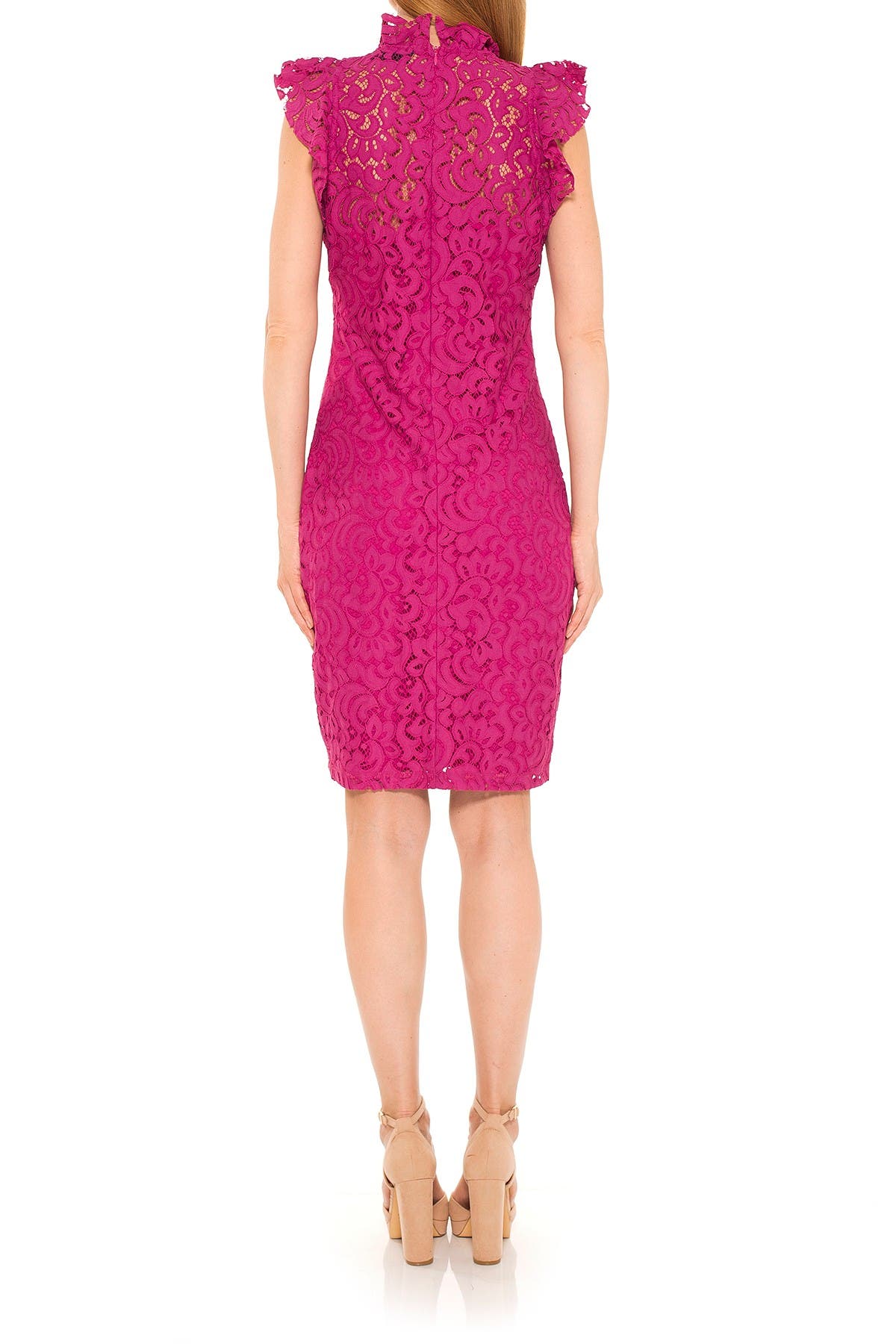 Alexia Admor Kendall Lace Cap Sleeve Sheath Dress In Pink Overflow2