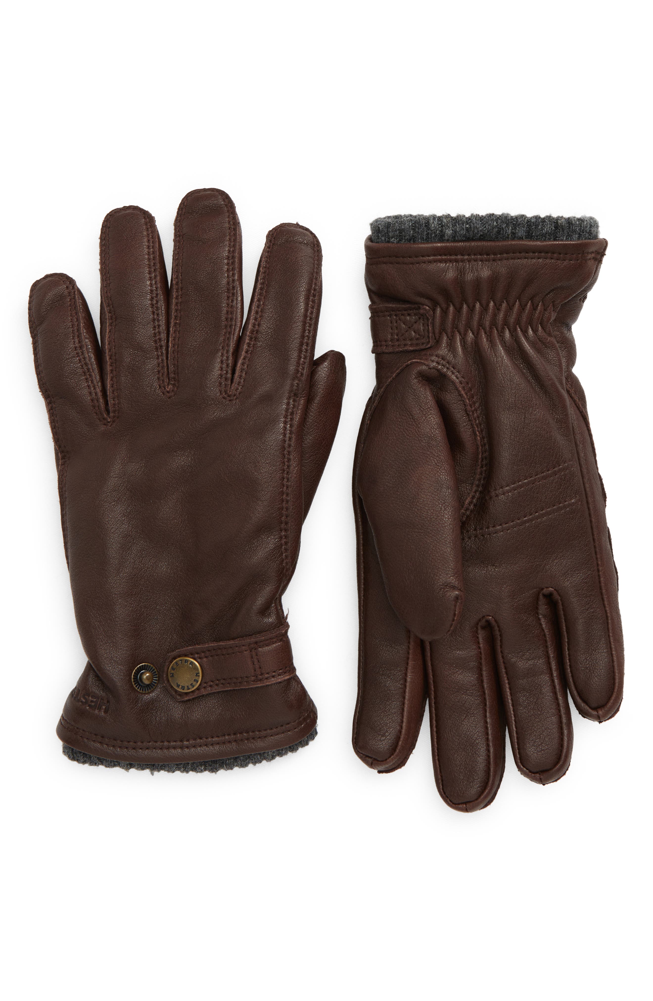 hestra brown leather gloves