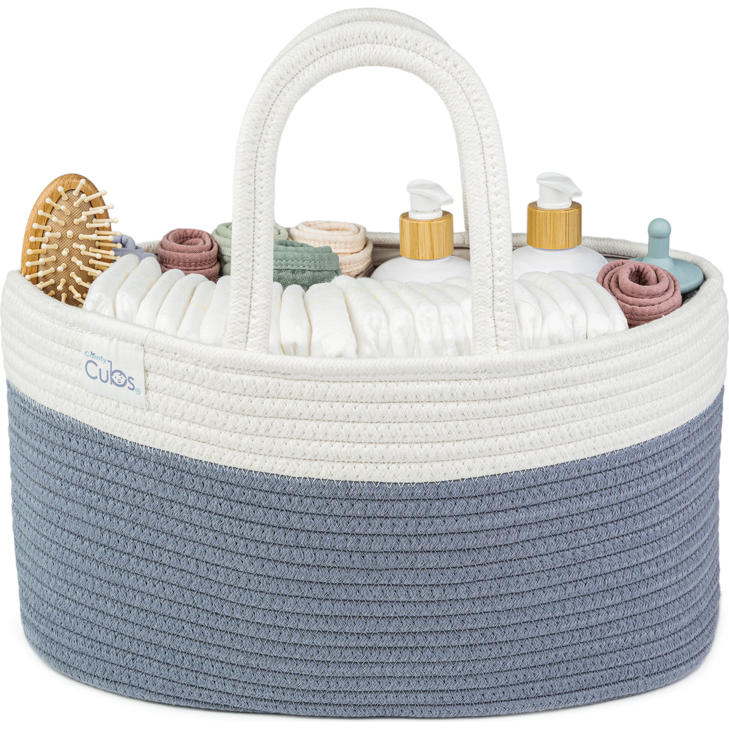Comfy Cubs Rope Diaper Caddy Organizer In Pacific Blue