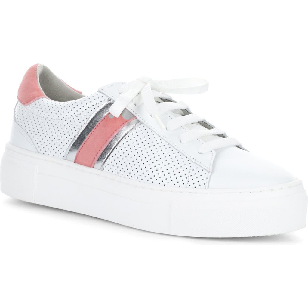 Shop Bos. & Co. Monic Platform Sneaker In White/salmon/silver