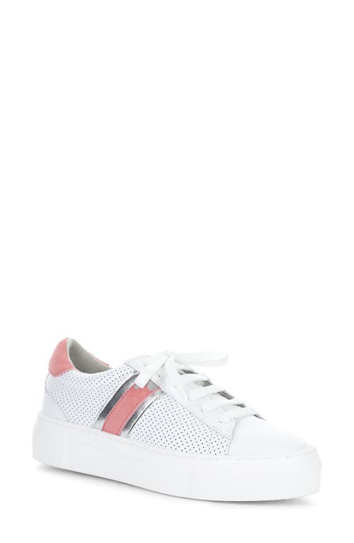 Bos. & Co. Monic Platform Sneaker in White/Salmon/Silver