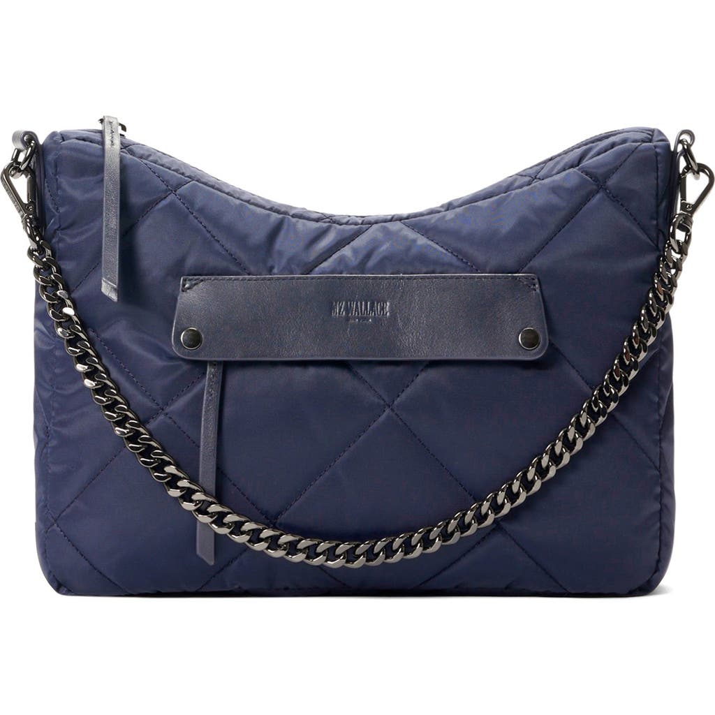 Mz Wallace Madison Everday Quilted Nylon Crossbody Bag In Blue