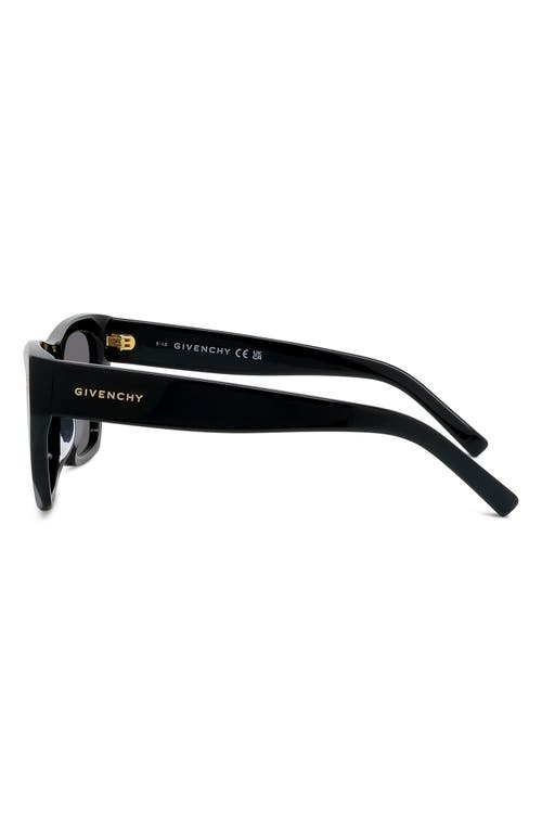 Shop Givenchy Gvday 55mm Square Sunglasses In Shiny Black/smoke