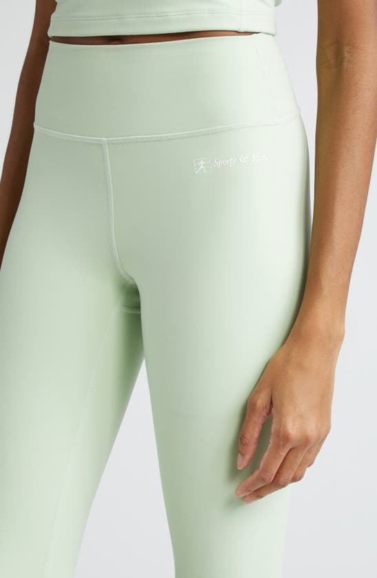 Shop Sporty And Rich Sporty & Rich Runner Script Logo Leggings In Sage