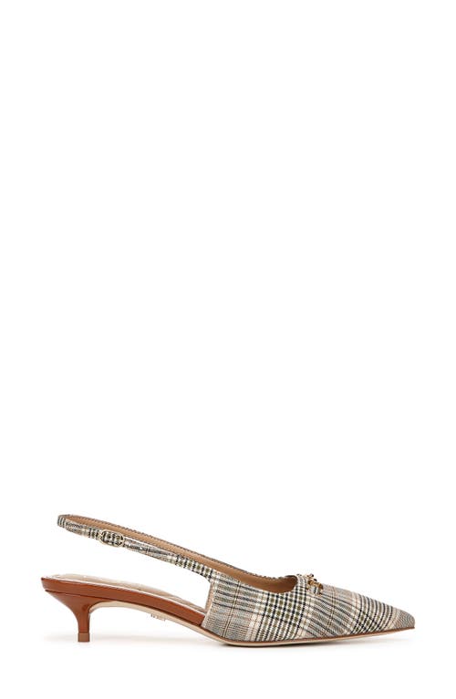 Shop Sam Edelman Farrah Kitten Heel Pointed Toe Slingback Pump In Oat Multi