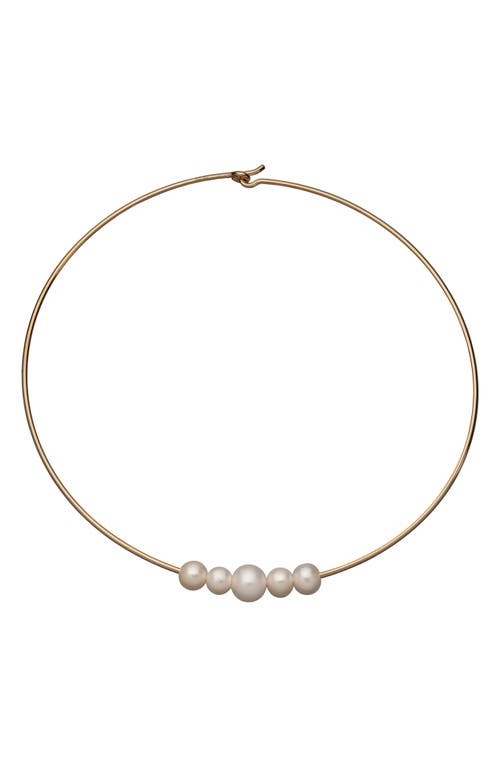 Noelle Imitation Pearl Choker Necklace in 14K Yellow Gold Plated Silver