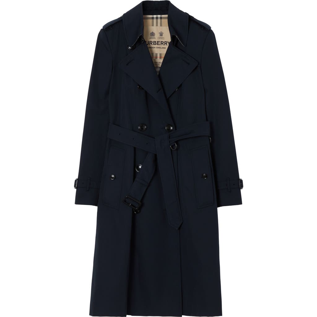 Burberry Long Cashmere Blend Kens In Coal Blue