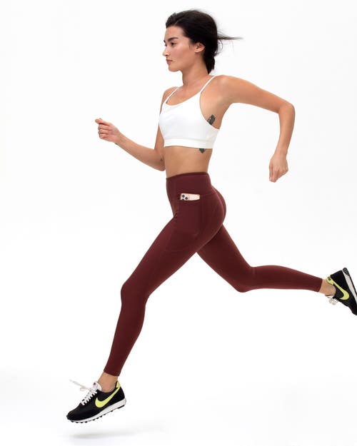 Rebody Active Phoenix Fleece Pocket Legging In Velvet Brown