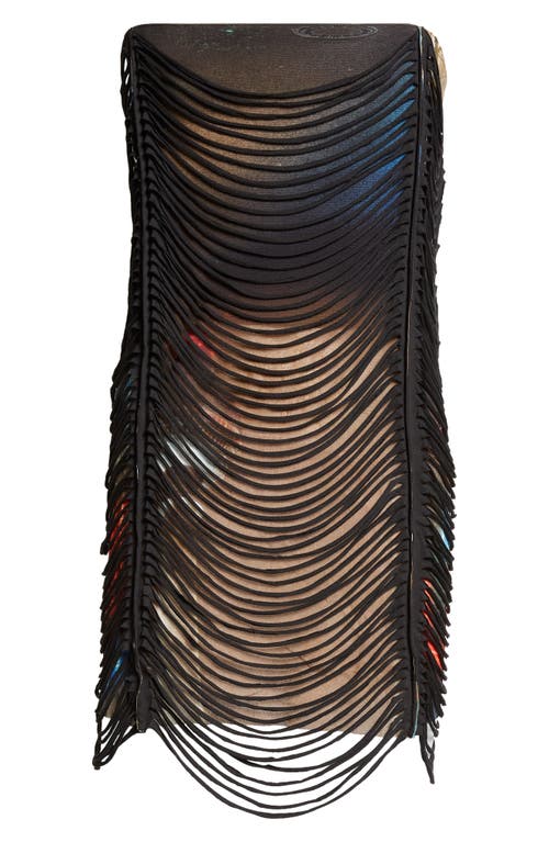 JEAN PAUL GAULTIER JEAN PAUL GAULTIER X SHAYNE OLIVER SLASHING CITY PRINT STRAPLESS MINIDRESS