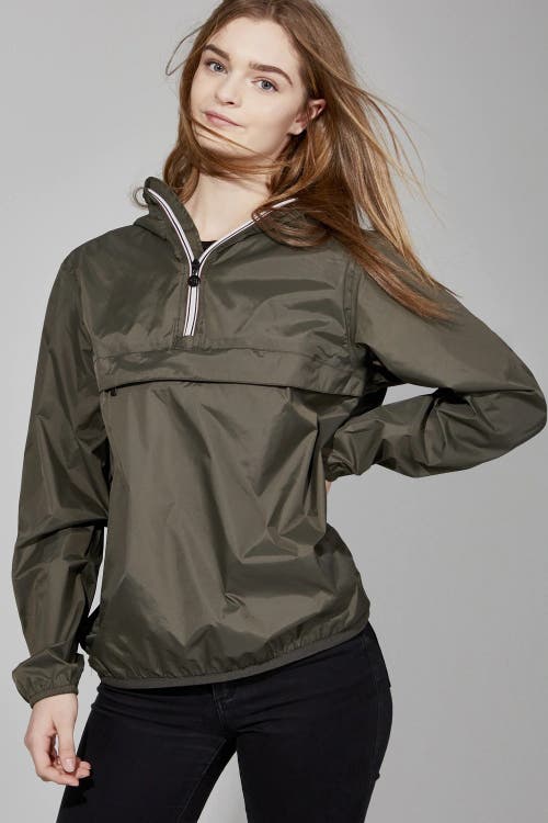 Shop O8lifestyle Unisex 1/4 Zip Rain Jacket In Torba