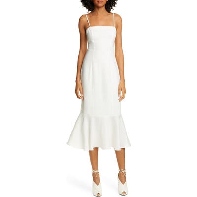 Staud Lychee Print Linen Midi Sundress