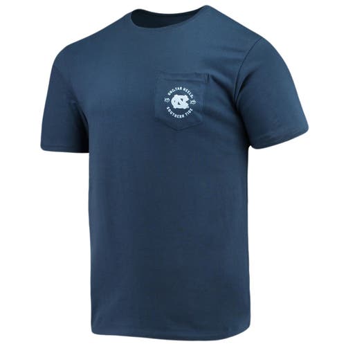 Men's Southern Tide Navy North Carolina Tar Heels Game Day Mosaic Fish T-Shirt