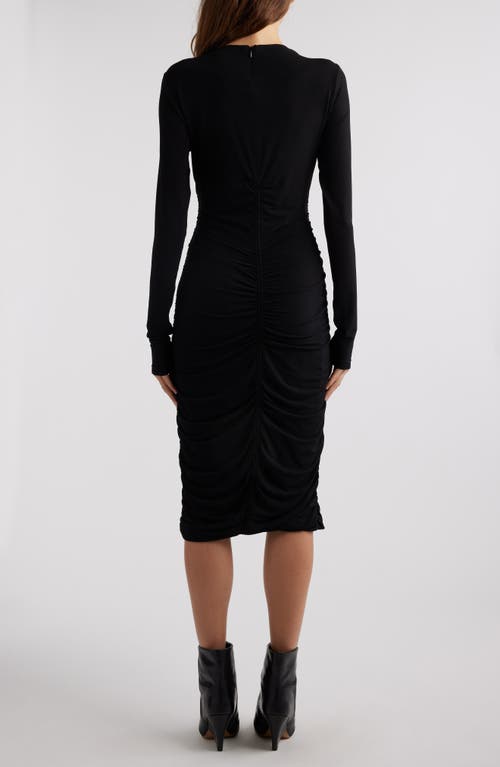 Shop Isabel Marant Volgane Cutout Detail Long Sleeve Midi Dress In Black