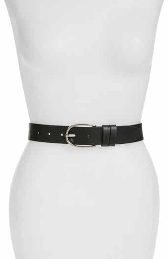 Balenciaga Logo Buckle Slim Leather Belt