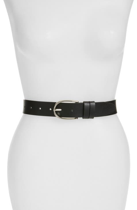 Buy Fancy Women Circle Leather Belt without Pin, No Holes Black Waist Belt  for Dress, Jeans, Blouse at