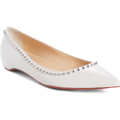 Christian Louboutin Anjalina Spike Flat, White
