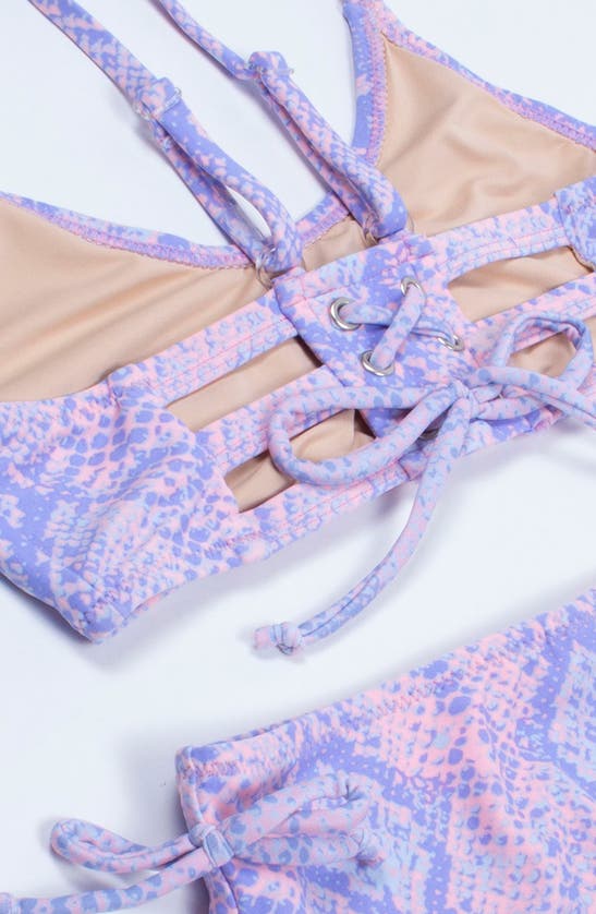 Shop Shade Critters Kids' Snakeskin Print 2-piece Bikini In Purple Multi