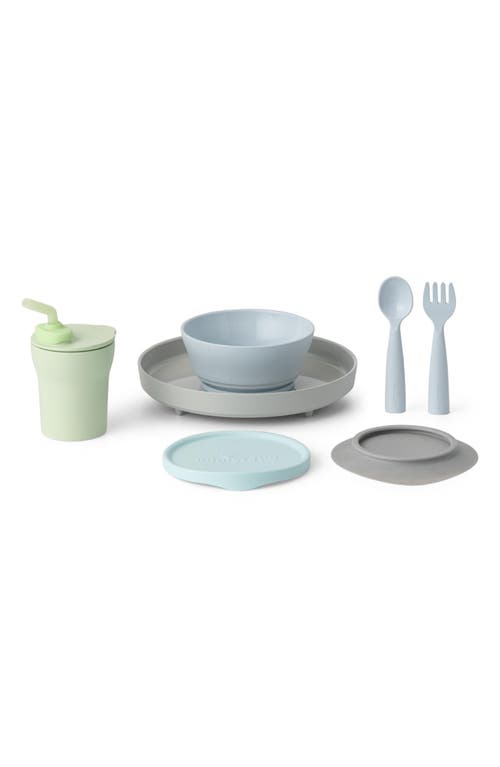 Miniware Little Foodie Dish Set in Aqua/Keylime/Dove Grey at Nordstrom