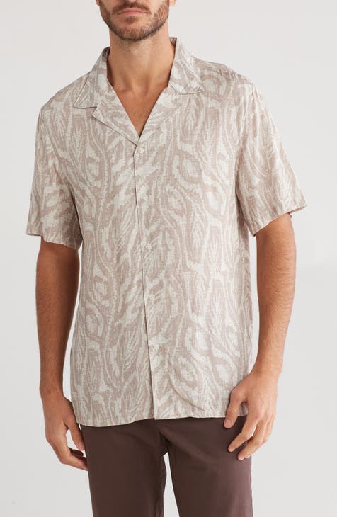 Abstract Print Short Sleeve Camp Shirt