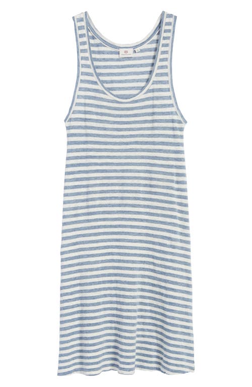 Shop Ag Avril Linen Tank Dress In Heather Blue/powder White