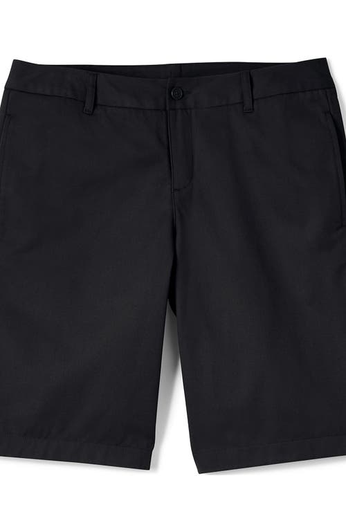 Shop Lands' End School Uniform Young  Tall Plain Front Blend Chino Shorts In Black