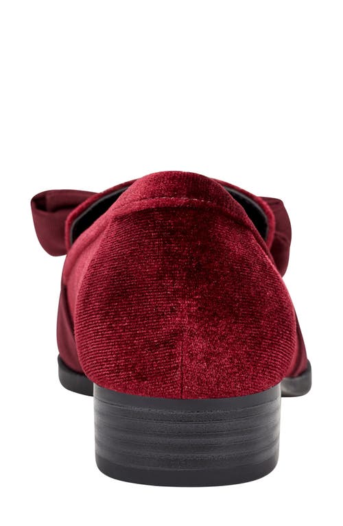 Bandolino Lindio 2 Womens Bow Houndstooth Loafers In Dark Red