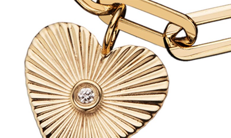 Jennifer Zeuner Malin Heart Charm Bracelet In 14k Yellow Gold Plated Silver