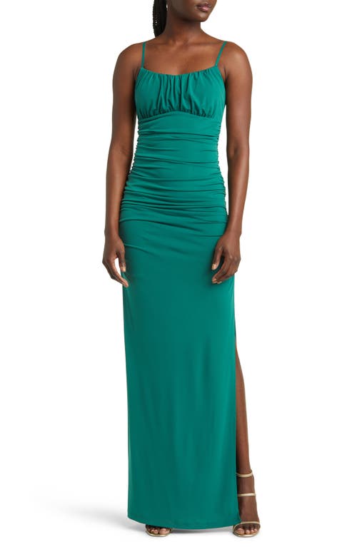 Emma Ruched Knit Gown in Hunter