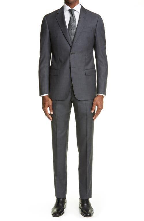 Emporio Armani Trim Fit Solid Wool Suit Dark Grey at Nordstrom, Us