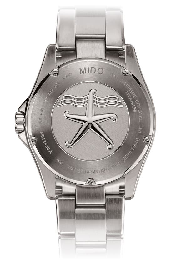 Mido Men's Swiss Automatic Ocean Star Silver-tone Titanium Bracelet Watch 43mm In Black