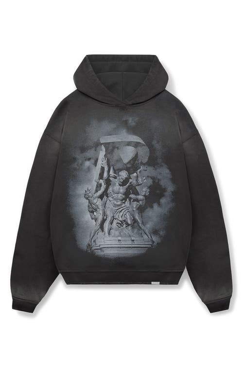 Shop Represent Atlas Cotton Hoodie In Stained Black