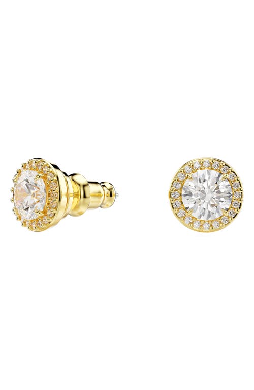 Shop Swarovski Una Crystal Stud Earrings In Gold