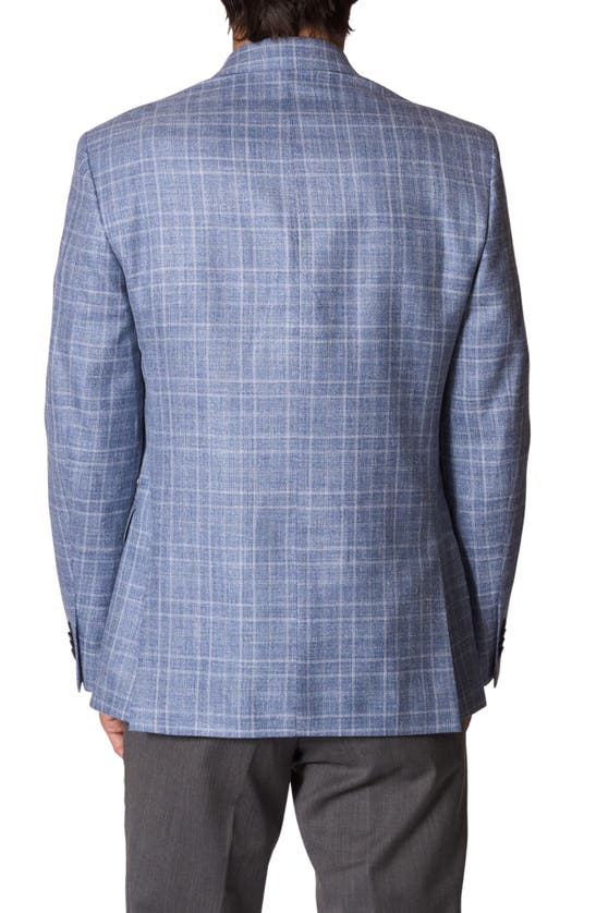 Jb Britches Plaid Wool & Silk Blend Sport Coat In Light Blue