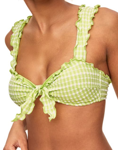 Shop Adore Me Steph Swimwear Bra In Plaid Green