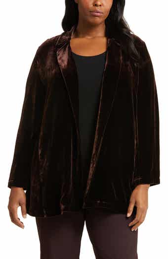 Eileen fisher 2025 green velvet jacket