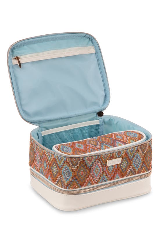 Shop Stephanie Johnson Bodrum Kilim Jenny Train Case In Orange Multi