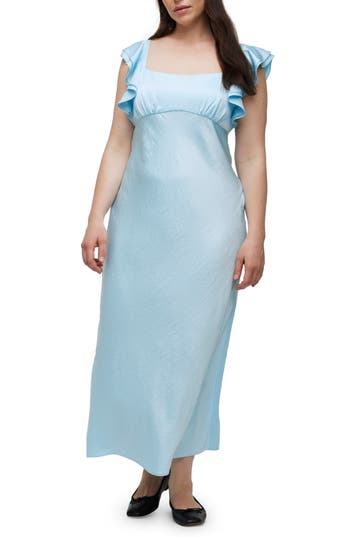 Shop Madewell Flutter Sleeve Maxi Dress In Clarity